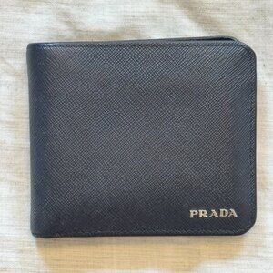 Prada Blue Saffiano Leather Wallet